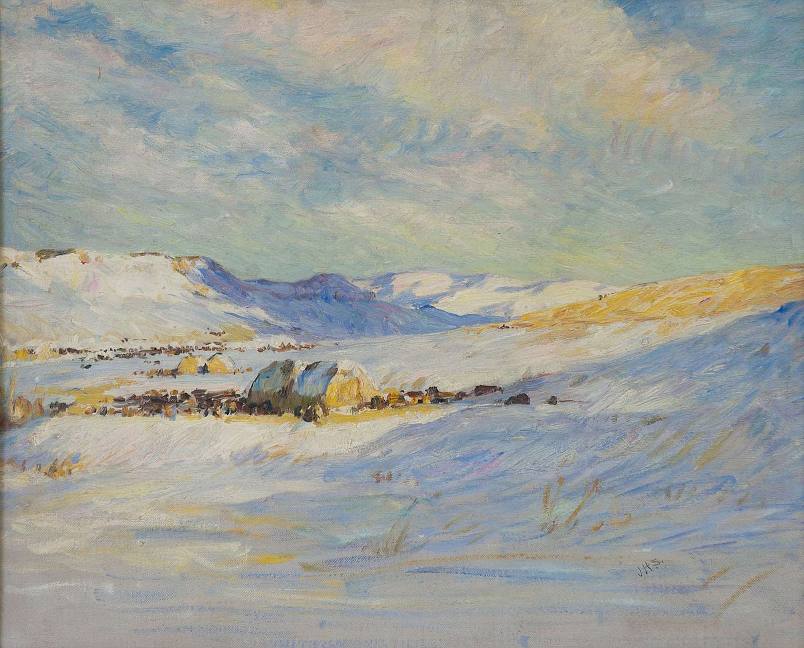 Winter Landscape with Haystacks